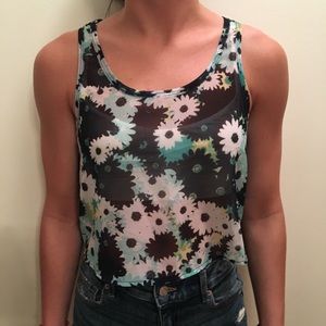 Sheer Floral Tank Top